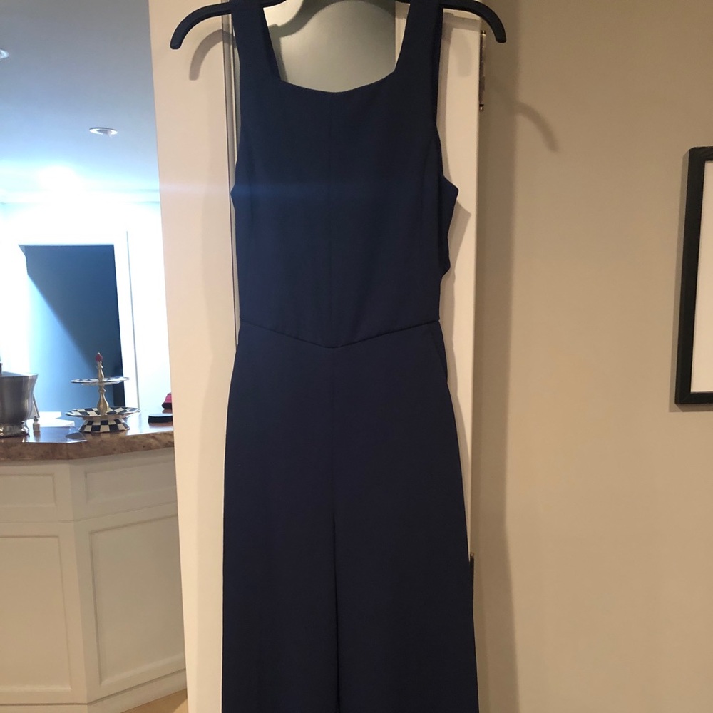Navy cropped jumpsuit